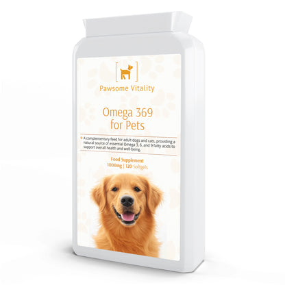 Pawsome Vitality Omega 369 for Pets – 1000 mg 120 Softgels