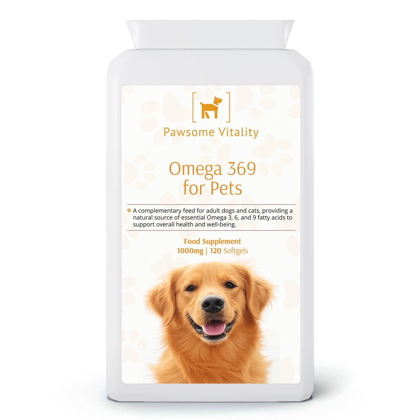 Pawsome Vitality Omega 369 for Pets – 1000 mg 120 Softgels