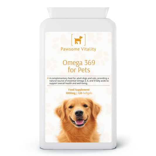 Pawsome Vitality Omega 369 for Pets – 1000 mg 120 Softgels