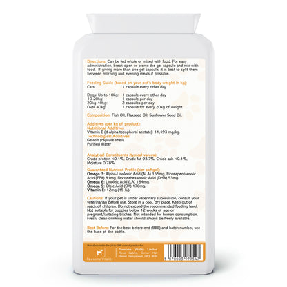 Pawsome Vitality Omega 369 for Pets – 1000 mg 120 Softgels