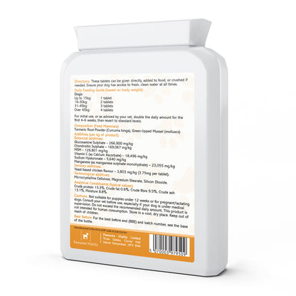 Pawsome Vitality Joint Support for Dogs – Chicken Flavour 120 Tablets