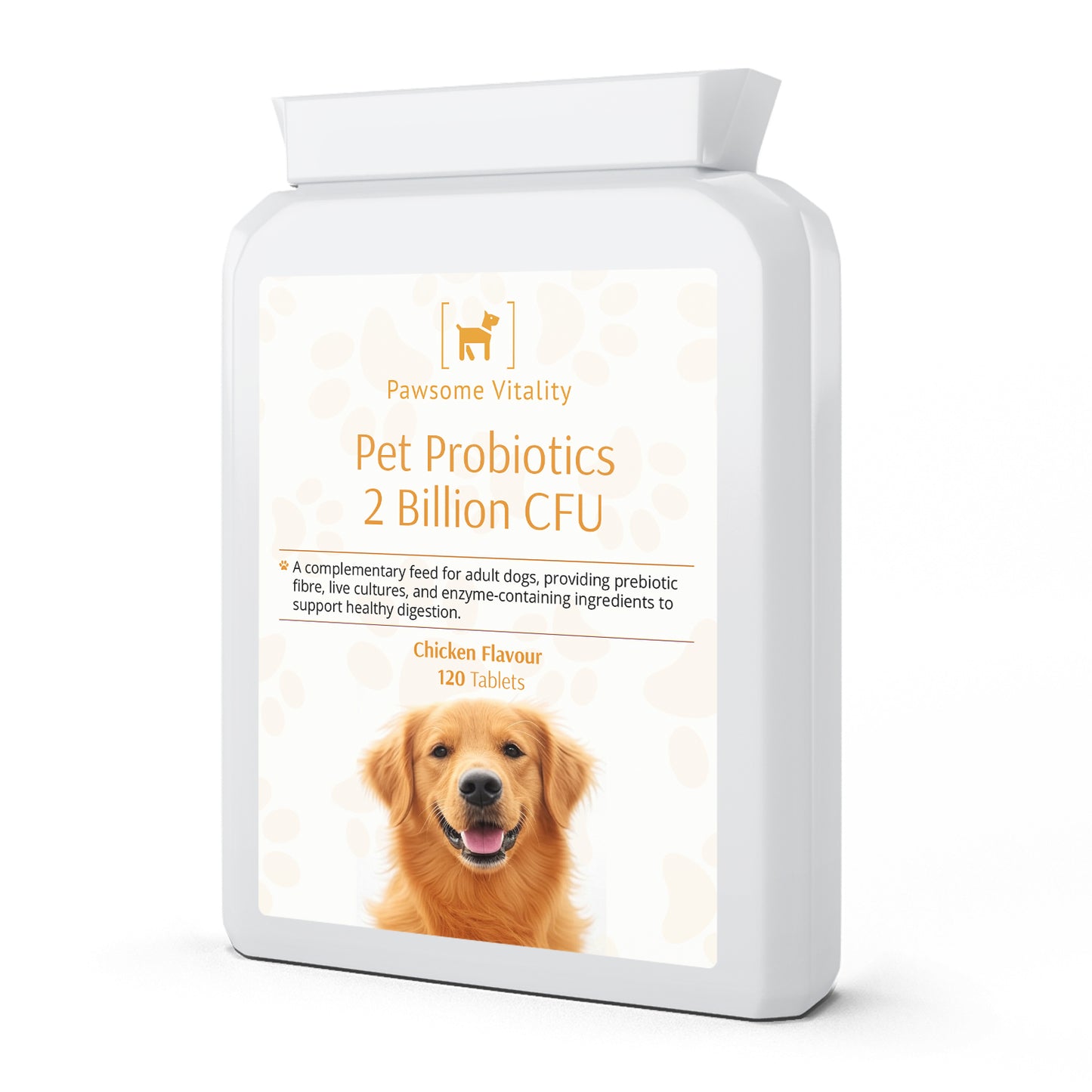 Pawsome Vitality Pet Probiotics 2 Billion CFU – Chicken Flavour 120 Tablets