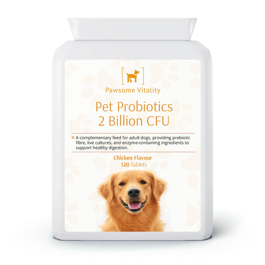 Pawsome Vitality Pet Probiotics 2 Billion CFU – Chicken Flavour 120 Tablets